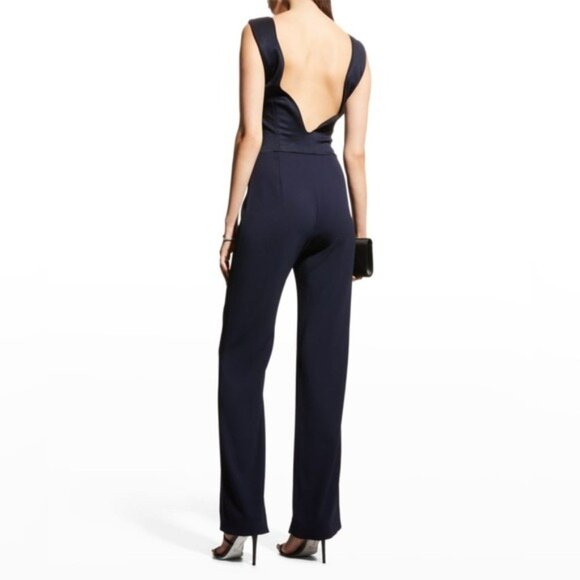 GALVAN Siren Scalloped Straight-Leg Jumpsuit in Black, US 2 NEW w/Tag $1,895 - Picture 3 of 11